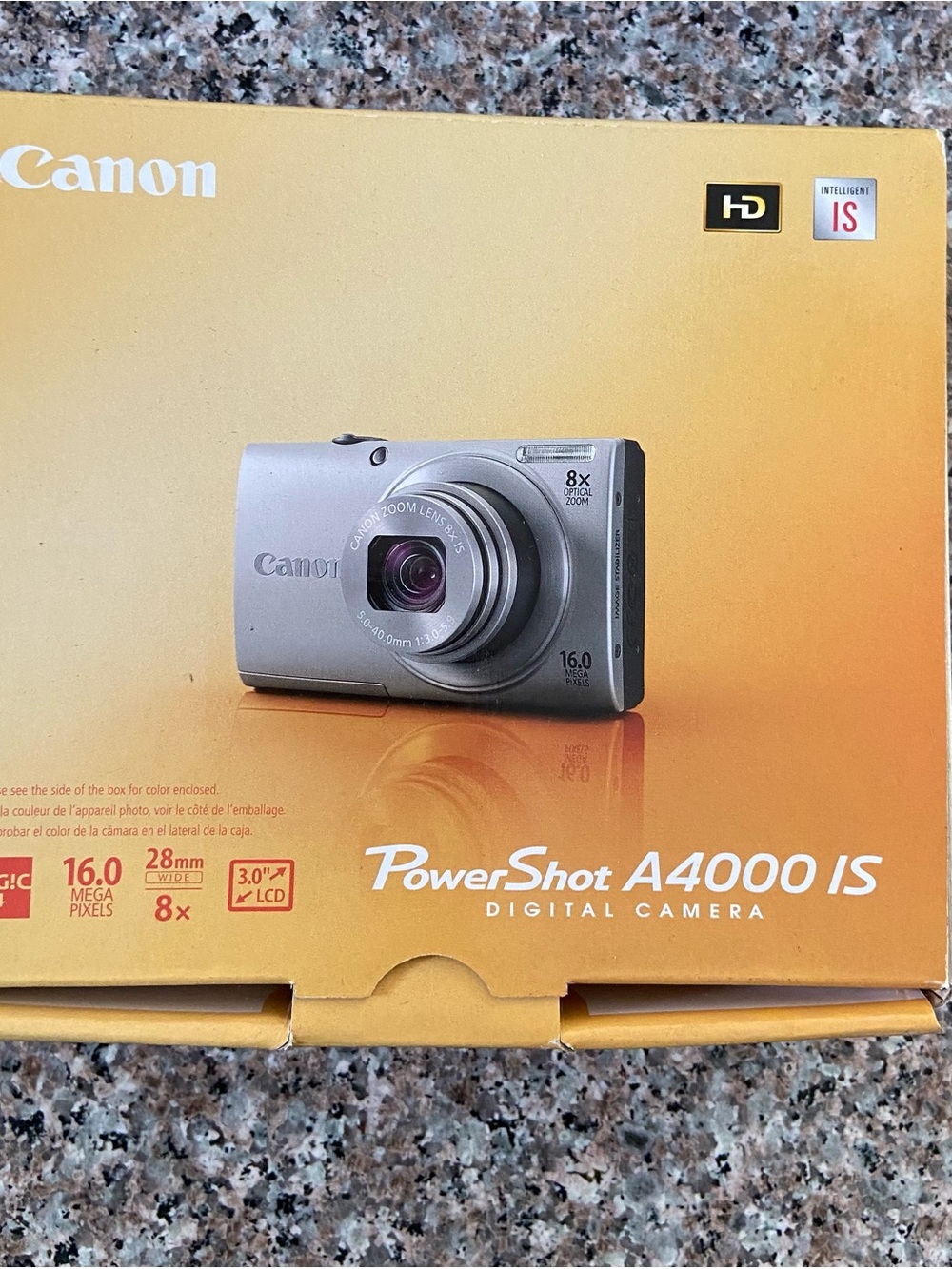 Canon PowerShot A4000 IS Silver Digital Camera - 16.0 MP, 8x Optical Zoom